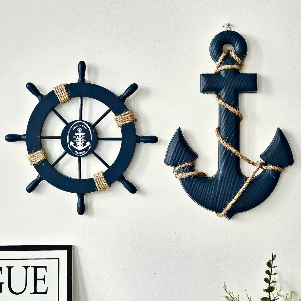 Arlow — Coastal Wood Wall Décor Set with Rope Accents