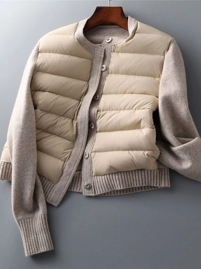 Taren Quilted Jacket — Lightweight Warmth with Ribbed Knit Comfort