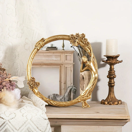 Oglindă Pătrată pentru Doamne™ — Cucerește Fiecare Cameră cu Glamour Vintage Auriu