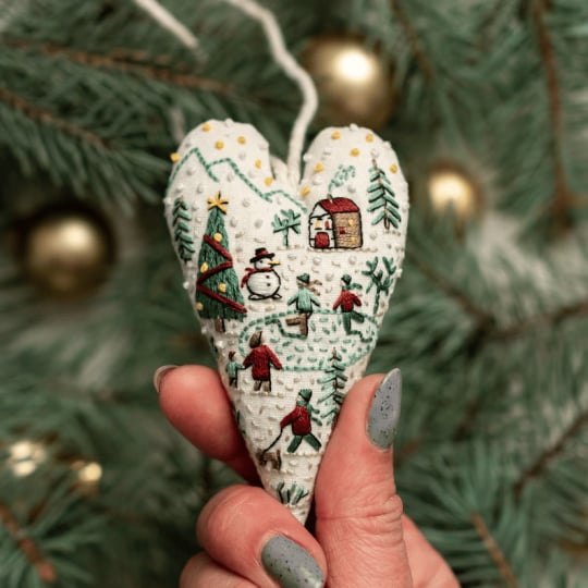 FestiveThread™ Heart Embroidery Kit — Skab hyggelig julemagi, der varmer hvert hjørne af dit hjem