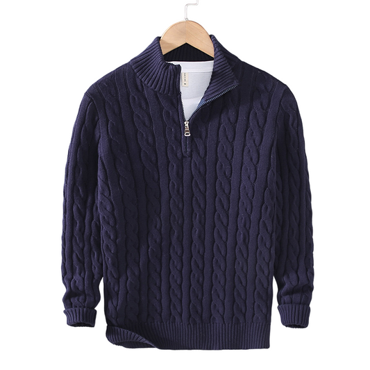 Cable Knit Half-Zip Sweater™ — Command Every Room with Soft, Sharp Confidence