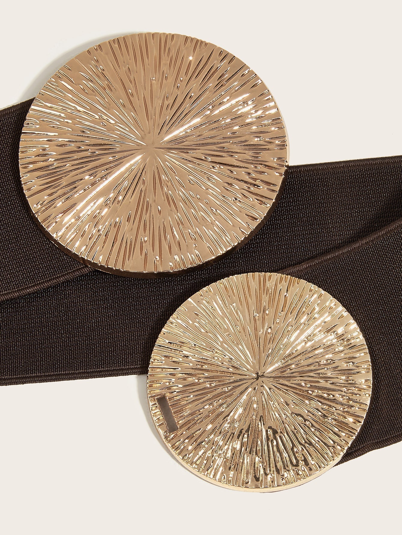 Marena — Dames Vintage Brede Elastische Tailleband Riem met Gouden Gesp