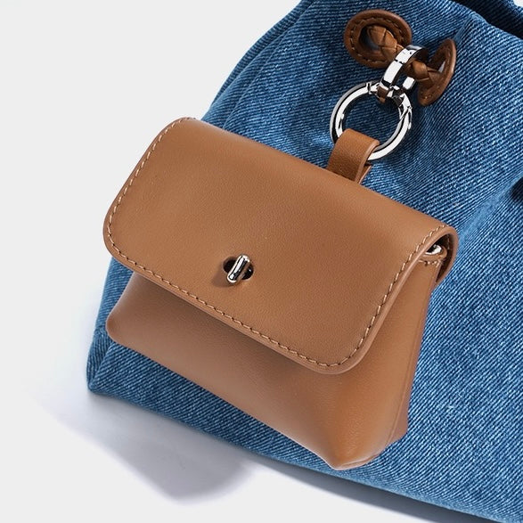 Kieranza — Women's Genuine Leather Denim Patchwork Hobo Bag