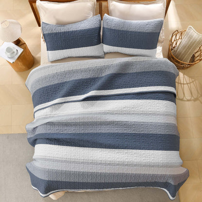 ShadowVeil™ Stripe Quilt Set — Unleash Bold Style and Year-Round Cloudlike Comfort