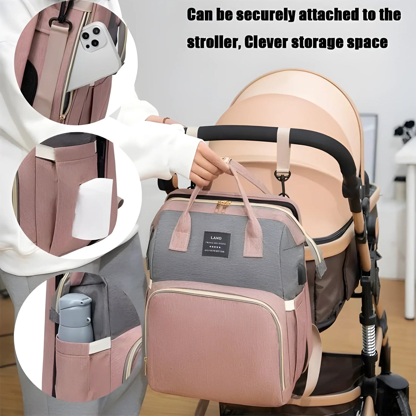 Norlia Travel Duo — Bolsa de Fraldas Conversível e Berço Portátil