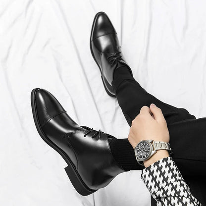 Arlen — Bottes en cuir pour homme à bout cap-toe avec semelles intérieures rembourrées