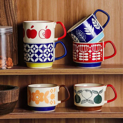 Ardena — Ceramic Stackable Coffee Mug with Vibrant Midcentury Design