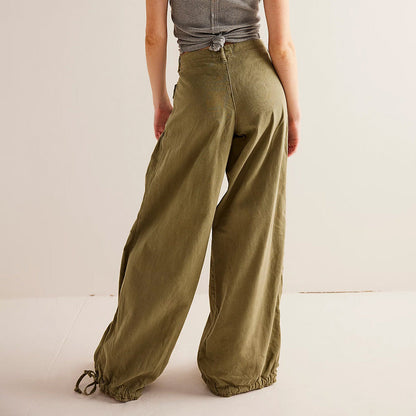 Liora — Wide-Leg Cotton Denim Jeans with Pleated Pockets