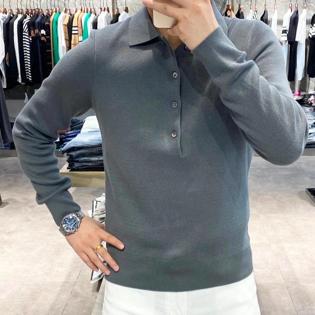 TitanThread™ Long Sleeve Polo Sweater — Own Every Moment with Unmatched Comfort and Sharp Style