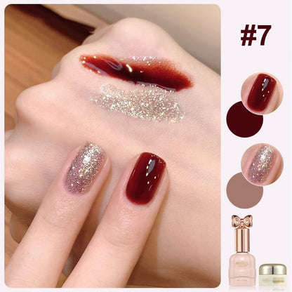 Duo de vernis à ongles Liora — Ensemble de vernis pailleté bicolore avec brillance longue durée