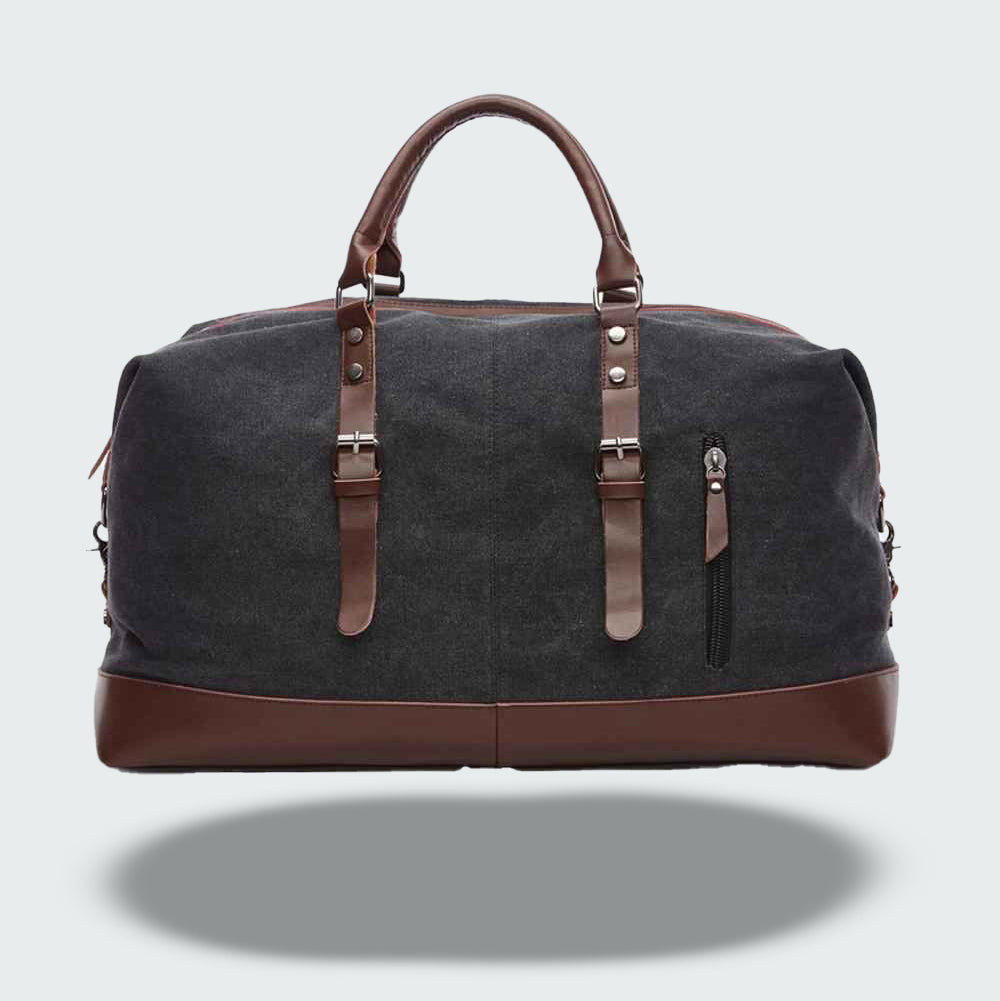 Mala de Viagem Jalen — Bolsa Duffle de Lona Encerada Durável com Alças de Couro