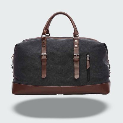 Mala de Viagem Jalen — Bolsa Duffle de Lona Encerada Durável com Alças de Couro