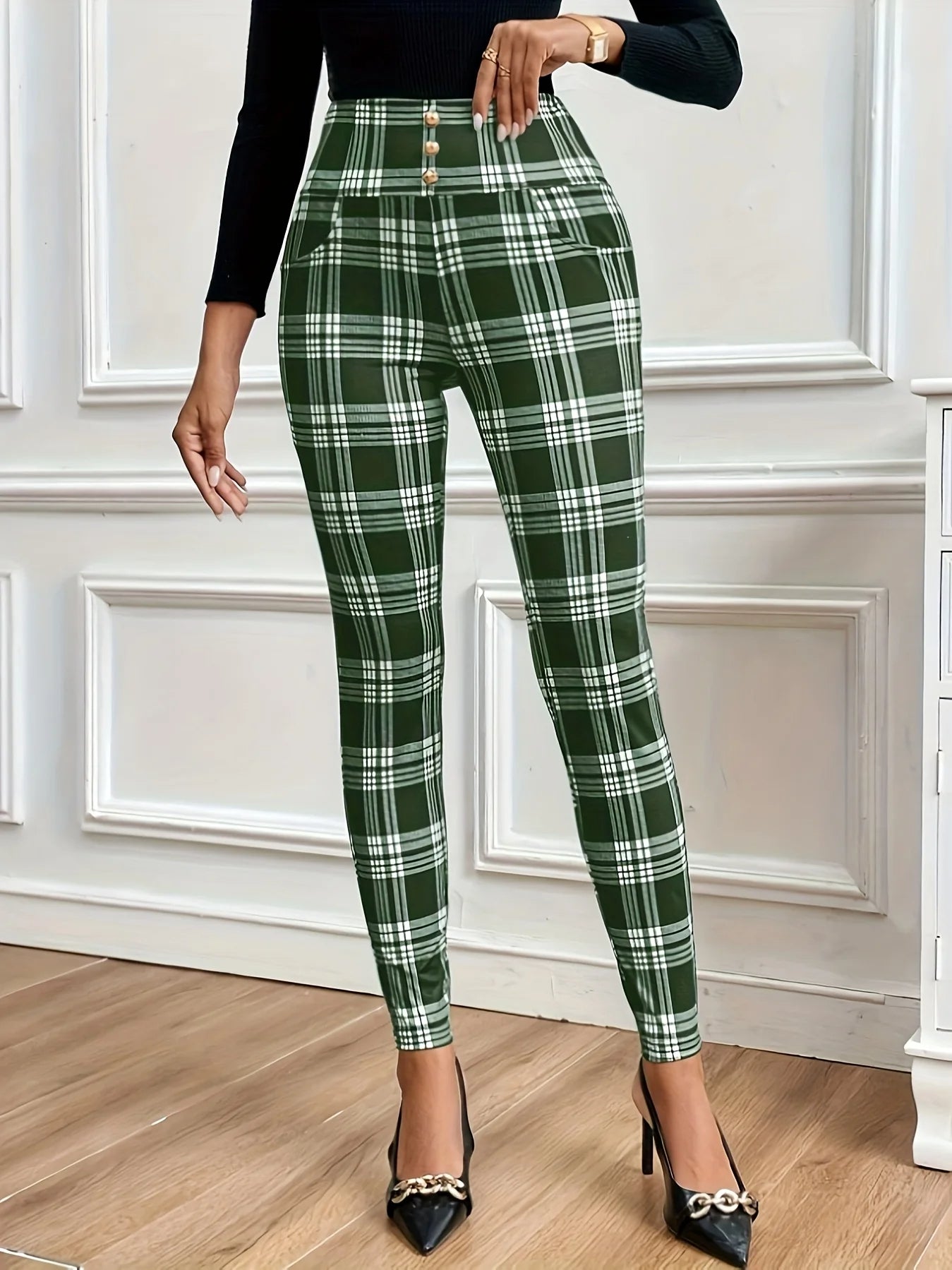 PlaidPower Trousers™ — Sculpt Your Waist and Own Every Room with Effortless Elegance