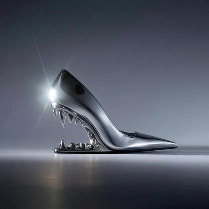 Lunara Wolffang Heels — Sculpted Wolf Fang Heels with Cushioned Comfort