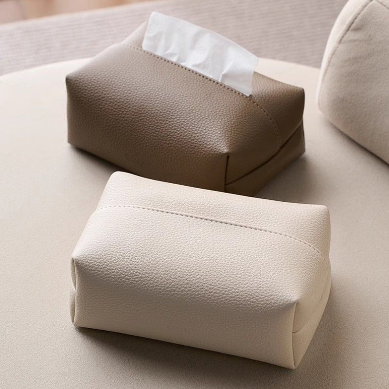 Savren — Pebbled Faux Leather Tissue Holder with Sleek Design
