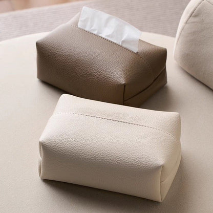 Savren — Pebbled Faux Leather Tissue Holder with Sleek Design