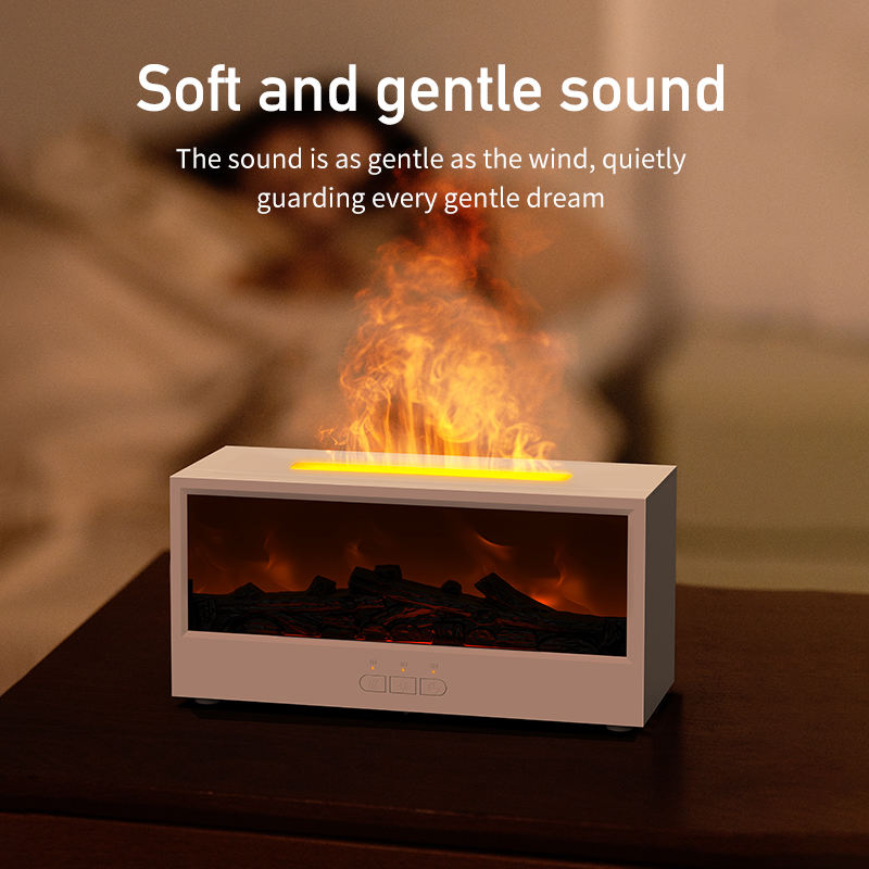 Veloira Flame Diffuser — ultraääninen aromadiffuuseri LED-takkatehosteella