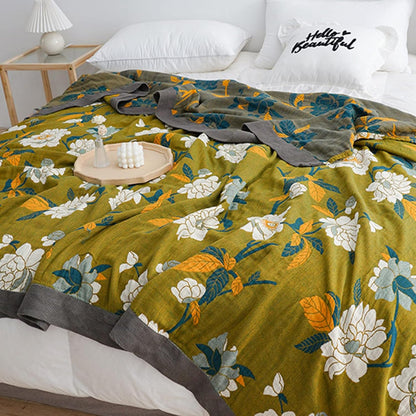 Moss Floral Cotton Quilt™ — Envolva-se em Conforto Leve e Fresco que Parece um Sonho