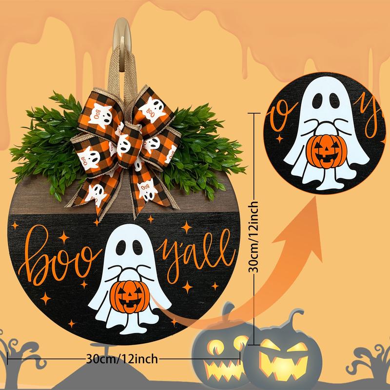 12 Wooden Pumpkin & Ghost Door Hanger™ — Transform Your Entrance into an Unforgettable Halloween Showstopper