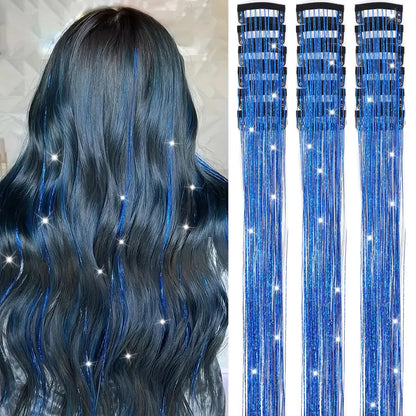 Liora — Rainbow Hair Tinsel Clip-In Extensions for Sparkling Highlights