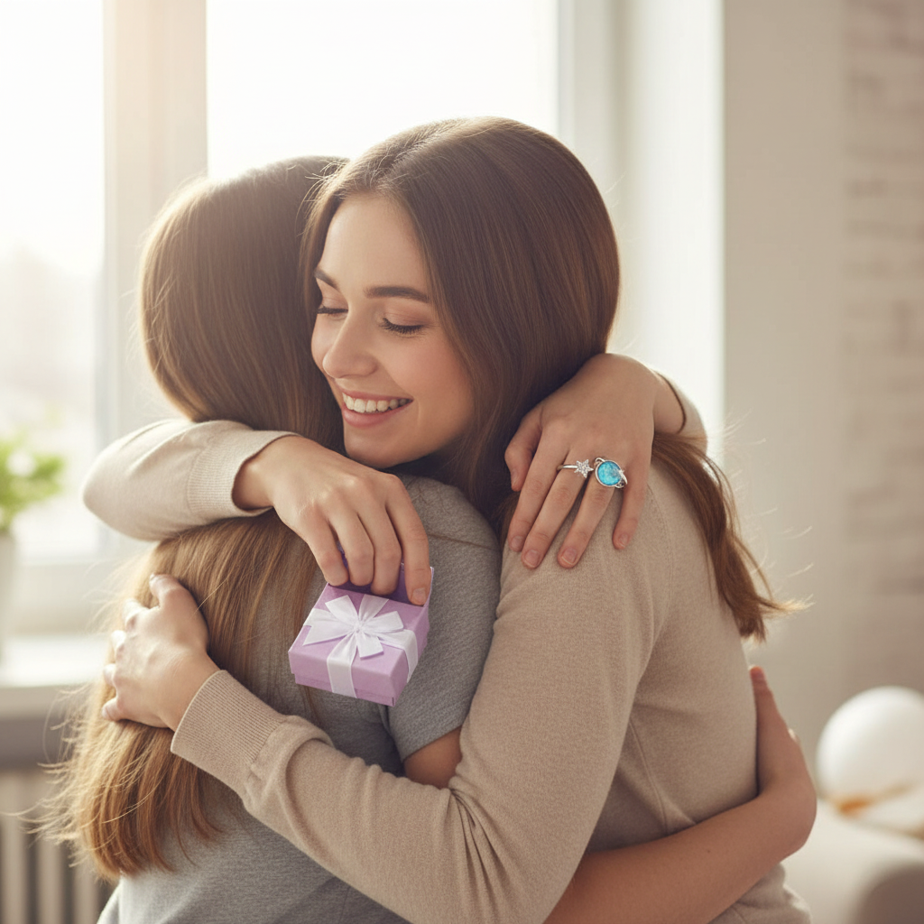 Lunaire™ Star & Moon Ring for Daughter