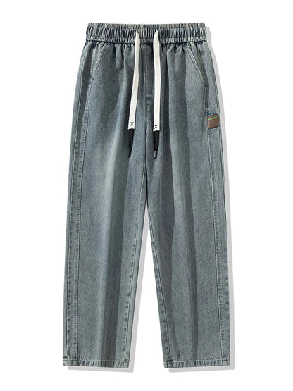 Loreo Wideleg Denim Pants — Relaxed Fit with Adjustable Drawstring Waistband