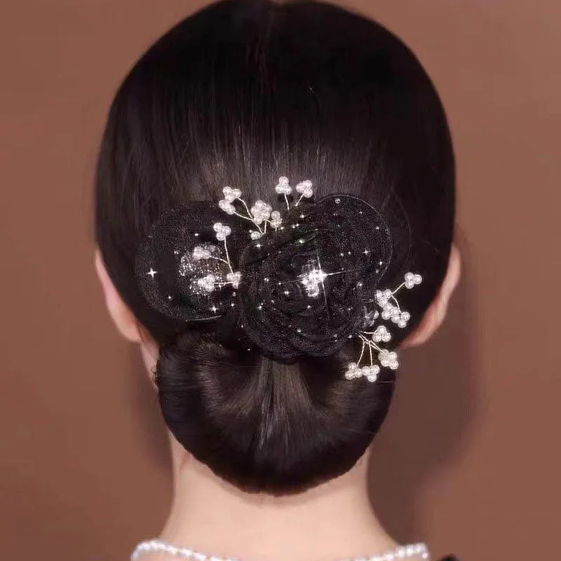 Effora — Modelador de Coque com Detalhe Floral para Penteados Elegantes