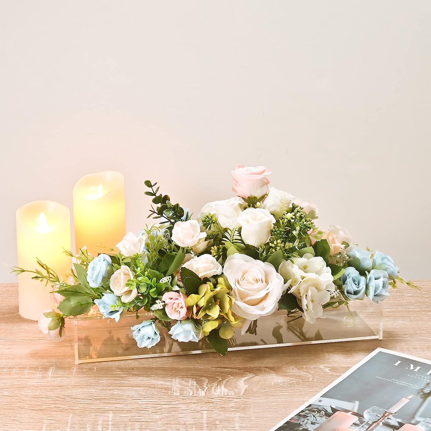 Vaso Liora — Vaso per Fiori in Acrilico Trasparente con Opzione Luce Integrata