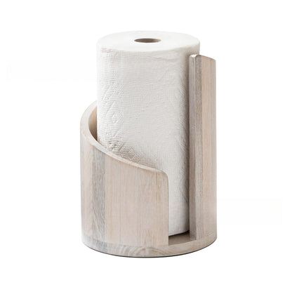 Solenna — Natural Wood Paper Towel Holder with Stable Rubber Base