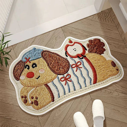 Solenva Woven Bath Mat — Absorbent Non-Slip Bathroom Rug with Quick-Dry Fabric