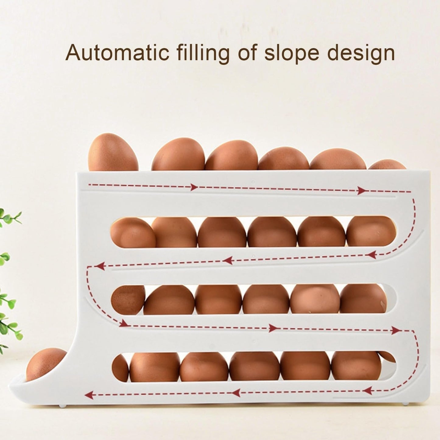 Clevora Egg Cradle — Automatic Rolling Egg Storage Organizer