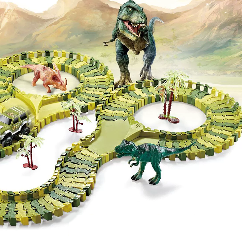 DinoRift — Interactive Dinosaur Track Toy Set with Battery-Powered Car