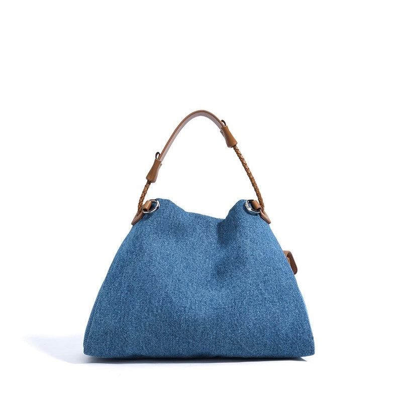 Kieranza — Women's Genuine Leather Denim Patchwork Hobo Bag