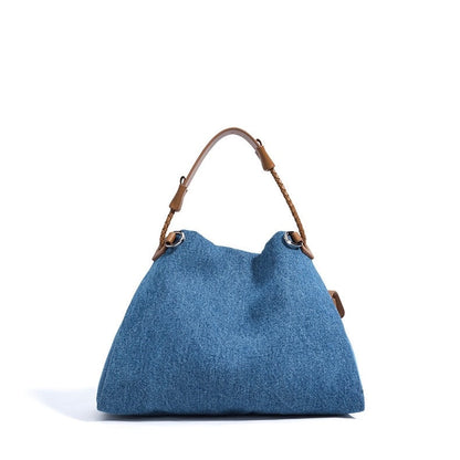 Kieranza — Women's Genuine Leather Denim Patchwork Hobo Bag