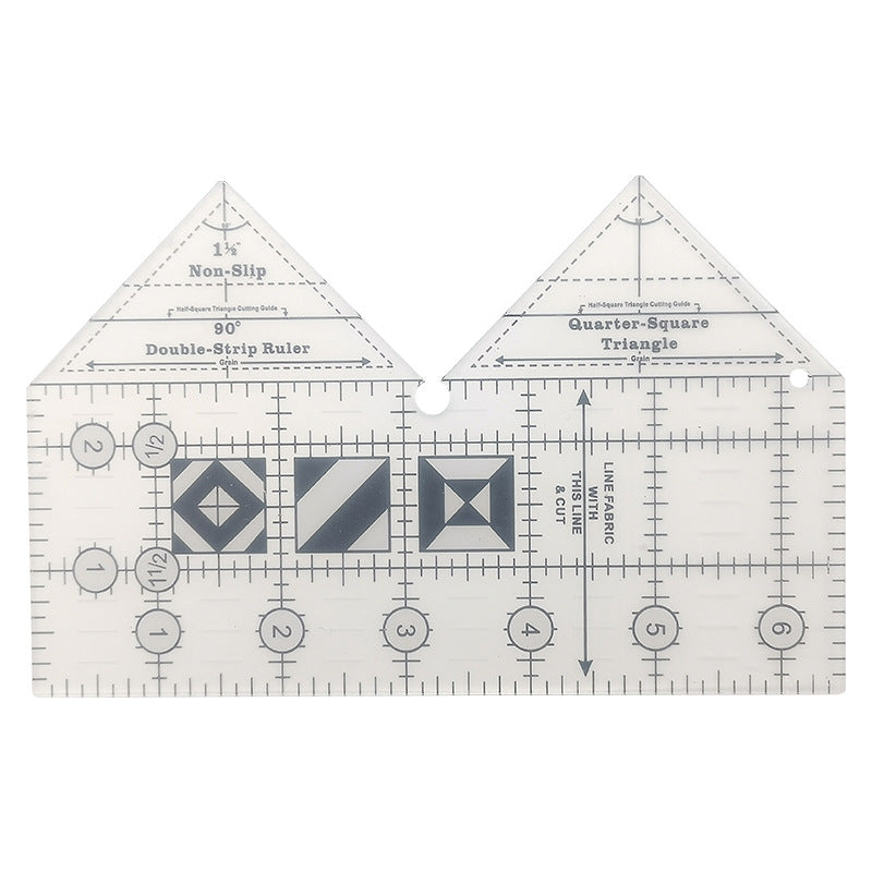 Quilara 90 Double-Strip Ruler — Precision Quilting Tool for Triangle Cuts