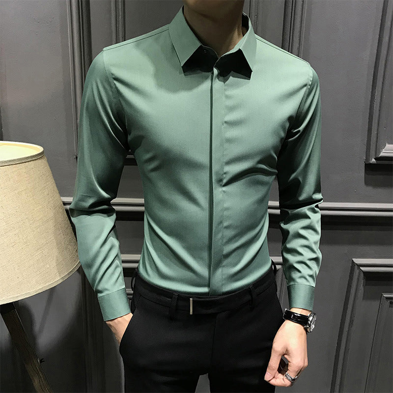 Camicia da Uomo Zylox Senza Pieghe con Bottoni