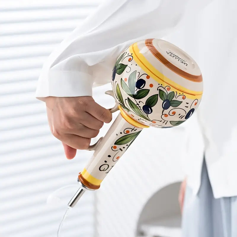Liora — Distributeur d’huile d’olive en céramique avec design toscan peint à la main