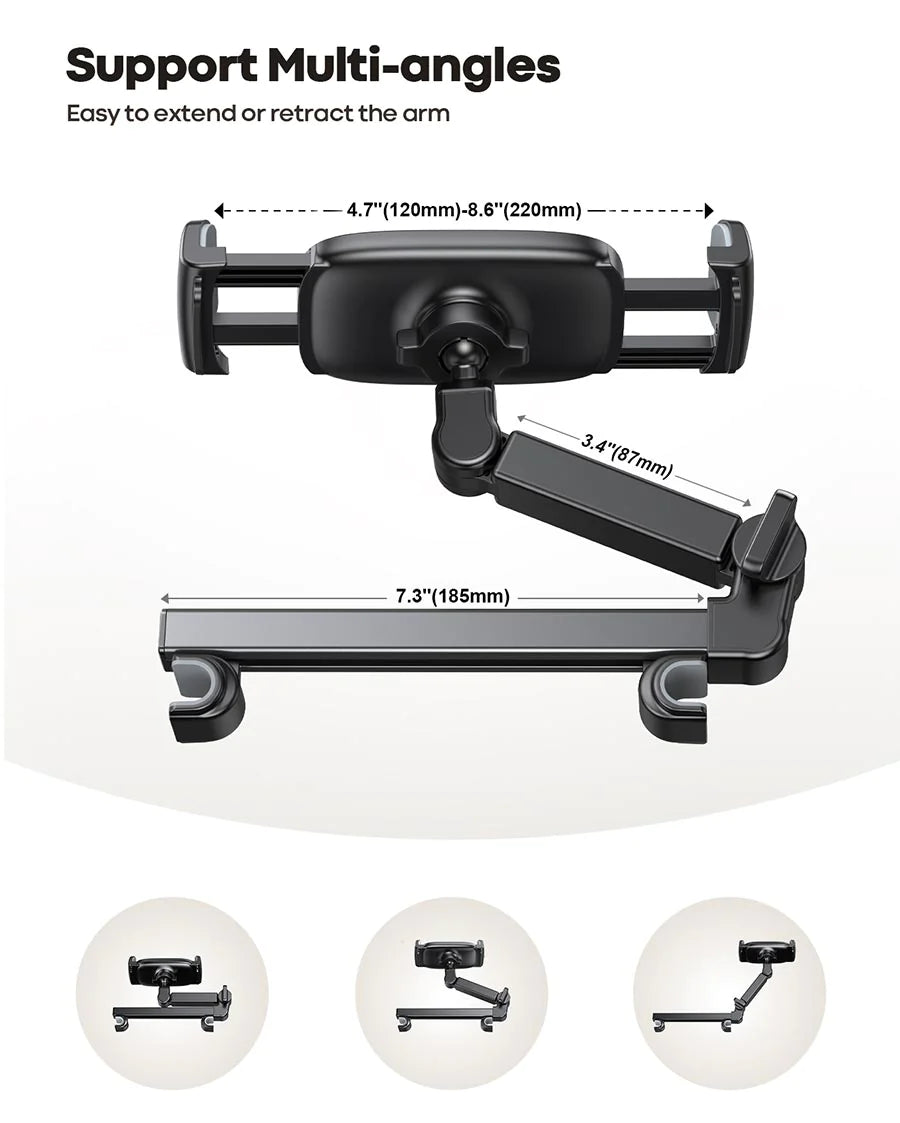 Support tablette voiture Veltor — Support réglable pour appuie-tête pour tablettes de 4,7 à 11 pouces