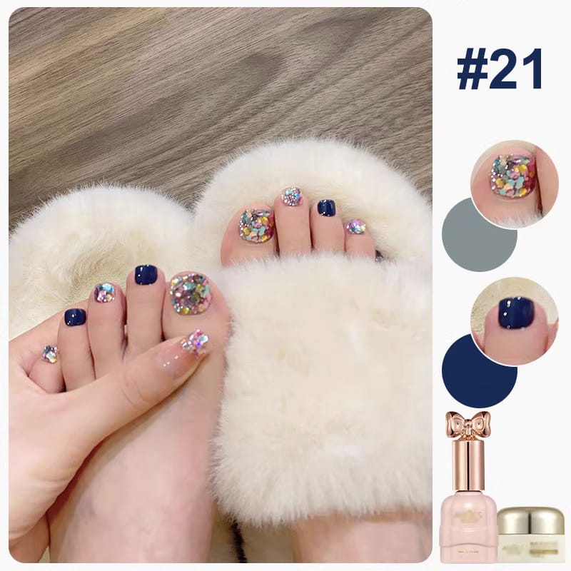 Duo de vernis à ongles Liora — Ensemble de vernis pailleté bicolore avec brillance longue durée