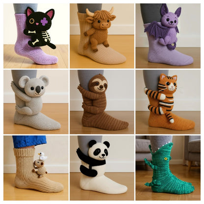 Faelina — Chaussettes en coton 3D animaux douillettes avec confort respirant