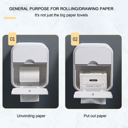 Liora — Punch-Free Wall-Mount Toilet Paper Holder with Storage Shelf