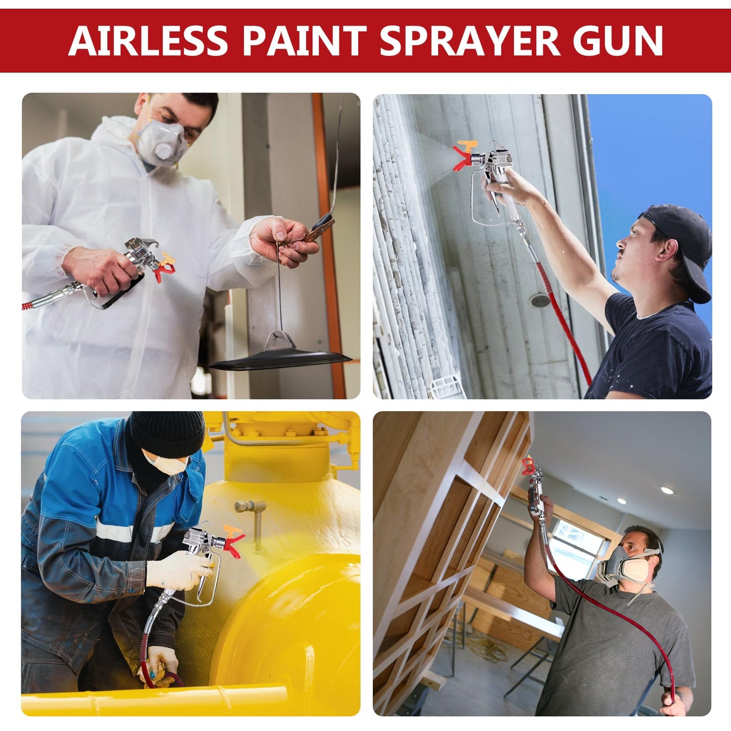 Rekran SprayPro — Hogedruk Verfspuitpistool met Instelbare Doorstroming
