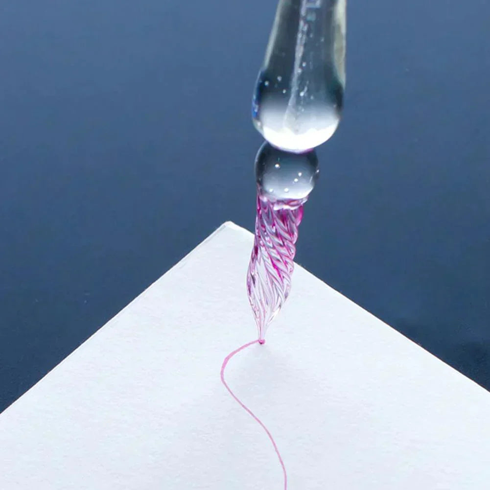Sereli CrystalDip — Stylo en verre borosilicaté avec encre arc-en-ciel pour art éblouissant