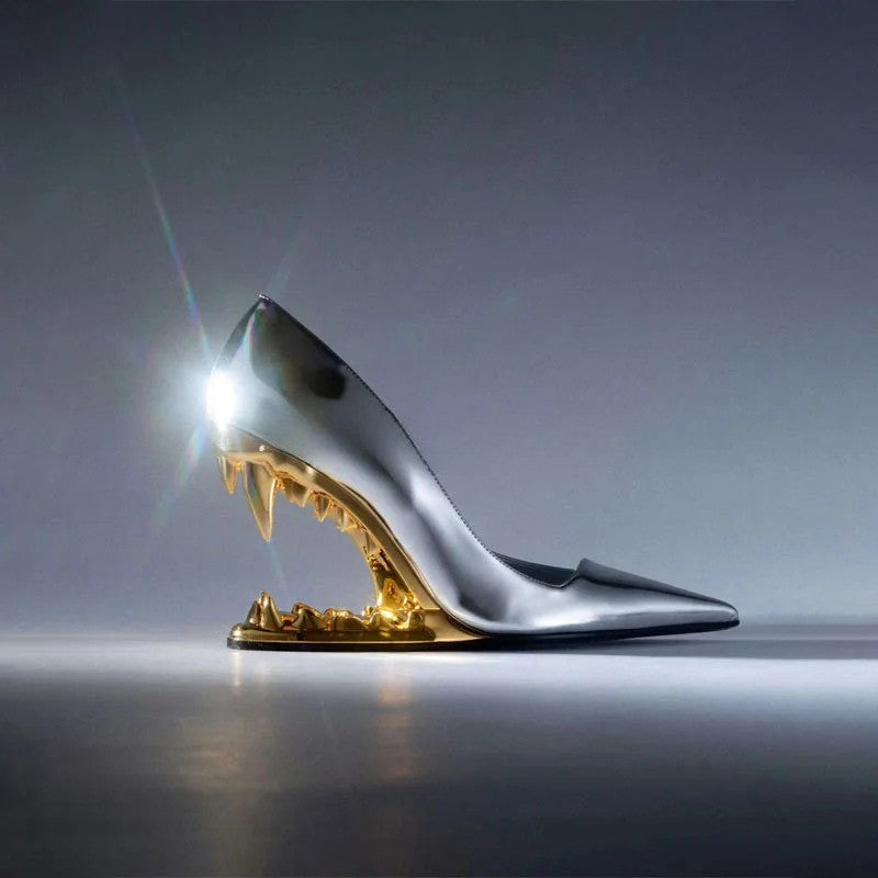 Lunara Wolffang Heels — Sculpted Wolf Fang Heels with Cushioned Comfort