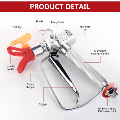 Rekran SprayPro — Hogedruk Verfspuitpistool met Instelbare Doorstroming