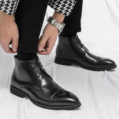 Arlen — Bottes en cuir pour homme à bout cap-toe avec semelles intérieures rembourrées