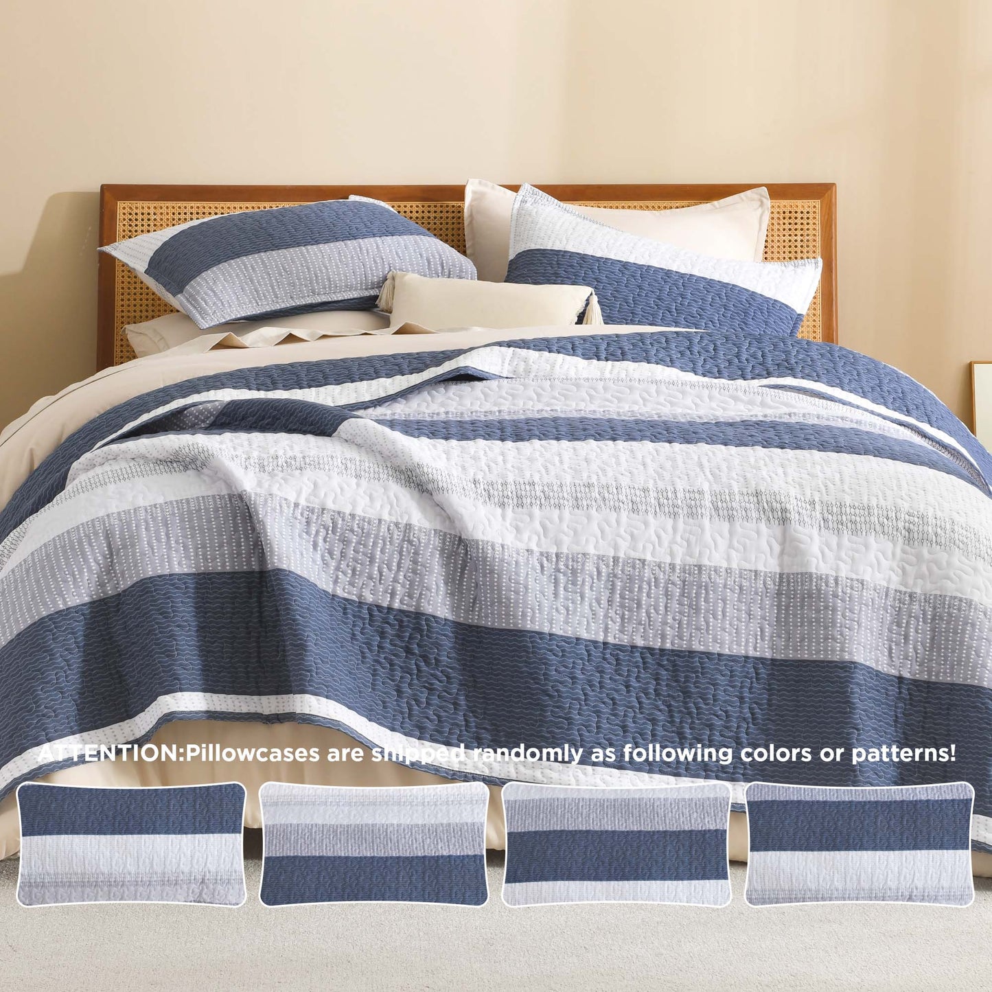 ShadowVeil™ Stripe Quilt Set — Unleash Bold Style and Year-Round Cloudlike Comfort