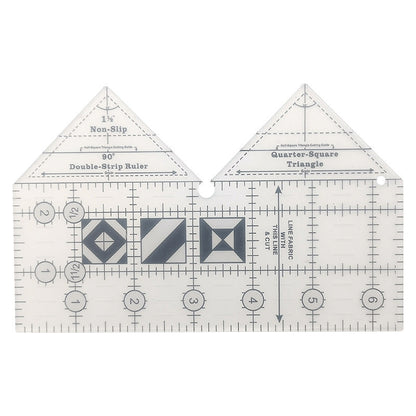 Quilara 90 Double-Strip Ruler — Precision Quilting Tool for Triangle Cuts