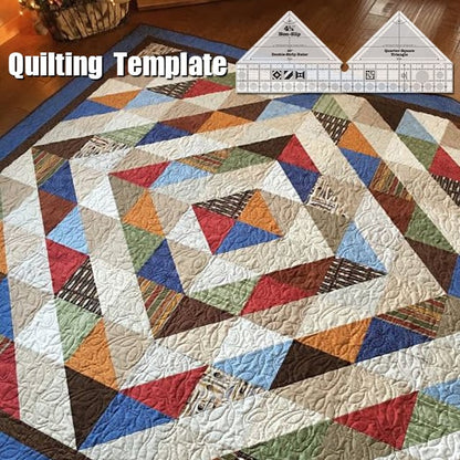 Quilara 90 Double-Strip Ruler — Precision Quilting Tool for Triangle Cuts