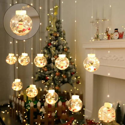 Lumora Santa Glow — Guirlande lumineuse LED de Noël avec boules 3D festives